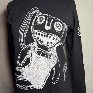 WWE Black and White Graphic Long Sleeve Tee